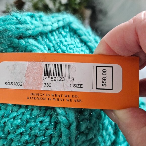 Kurt Geiger London Metallic Knit Beanie Hat - Picture 3 of 3